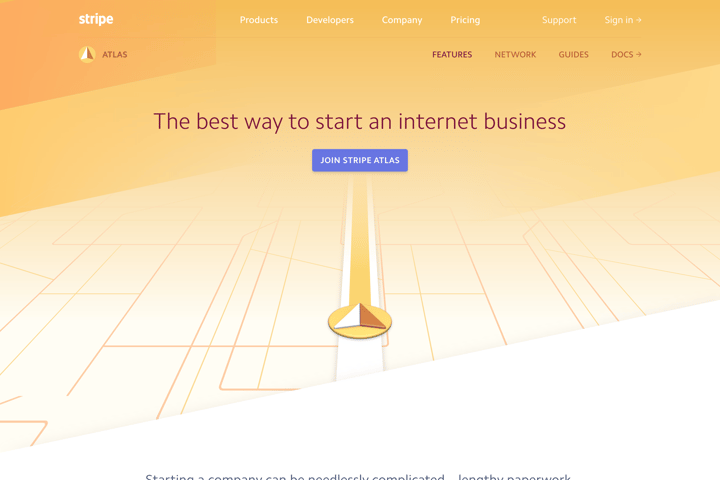 Stripe Atlas website preview